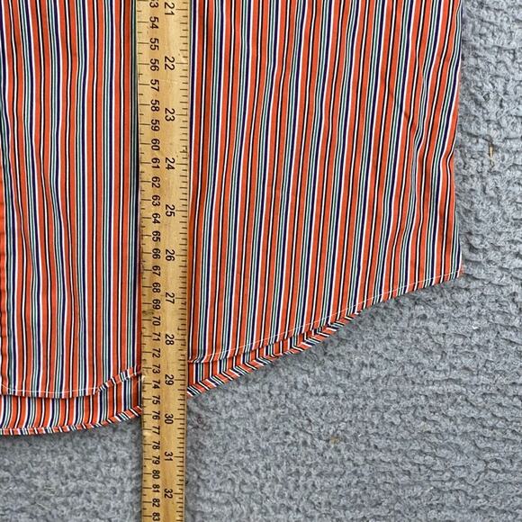 Ralph Lauren Men's Medium Button Down Shirt Orange Striped Business Smart Causal - Picture 8 of 9